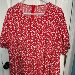 SHEIN Red and White Floral Maxi Dress